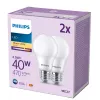 Lâmpada Philips 40W A60 E27 x2, 4,9 W, 40 W, E27, 470 lm, 15000 h, branco quente