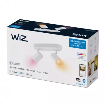 WiZ IMAGEO projetor orientável 2, luz de teto inteligente, Wi-Fi/Bluetooth, branco, Wi-Fi 4 (802.11n), 802.11b, 802.11g, LED, metal