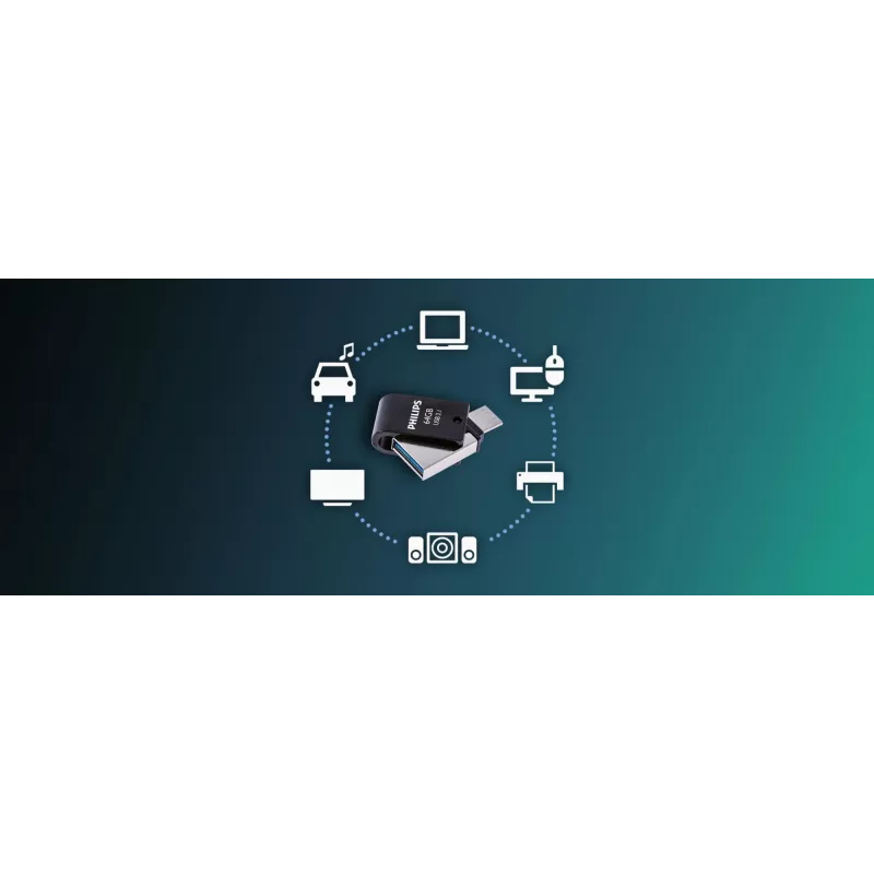 Philips FM64DC152B/00 Pen Drive 64 GB USB Type-C 3.2 Gen 1 (3.1 Gen 1) preto