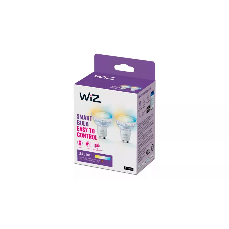 Lâmpada inteligente WiZ Spot 50 W PAR16 GU10 Wi-Fi Bluetooth GU10