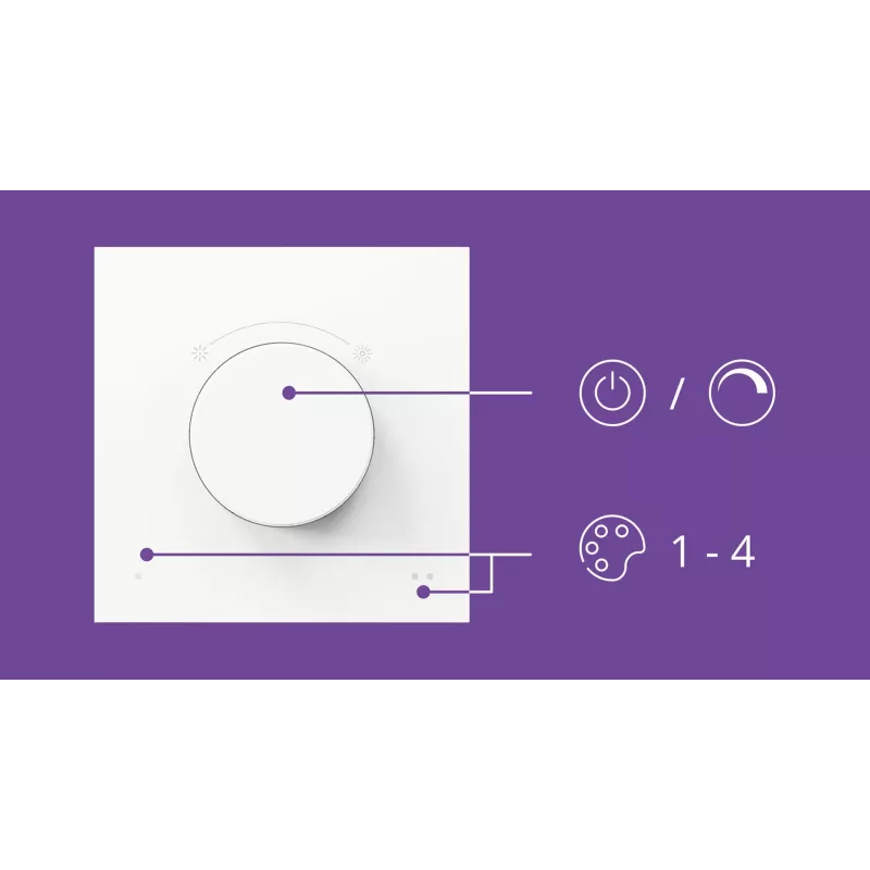 WiZ Smart Dial Switch Philips sem fios Wi-Fi branco pilha 5V