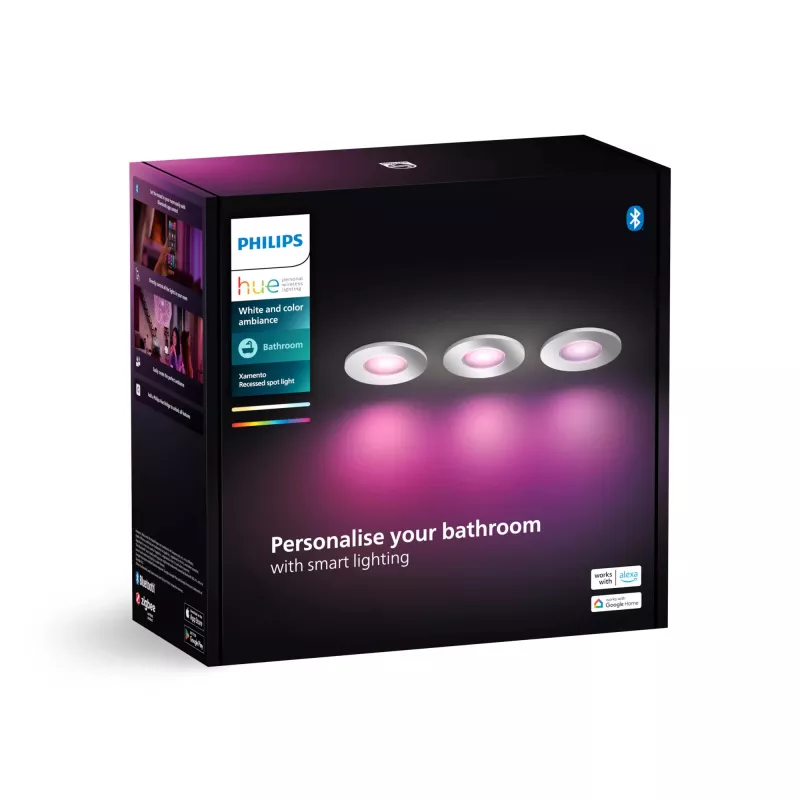 Foco encastrável Philips Hue White and Colour Ambience Xamento pack de três
