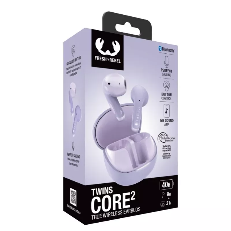 Hama Twins Core 2 headset True Wireless Stereo (TWS) auscultadores in-ear chamadas/música USB Type-C Bluetooth lilás