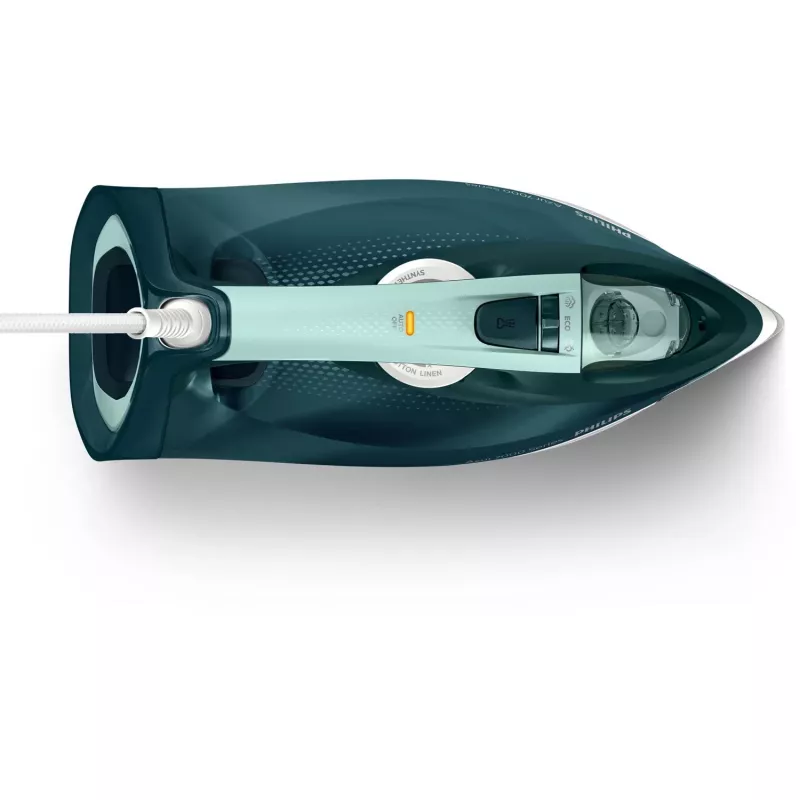 Philips 7000er Serie DST7031/70 Ferro de engomar ferro de engomar a vapor base SteamGlide Plus 2800 W verde, cor menta