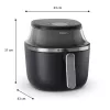 Philips 3000 series NA331/00 Fritadeira individual 6,2 L aparelho de bancada 1700 W fritadeira de ar quente preto, prateado