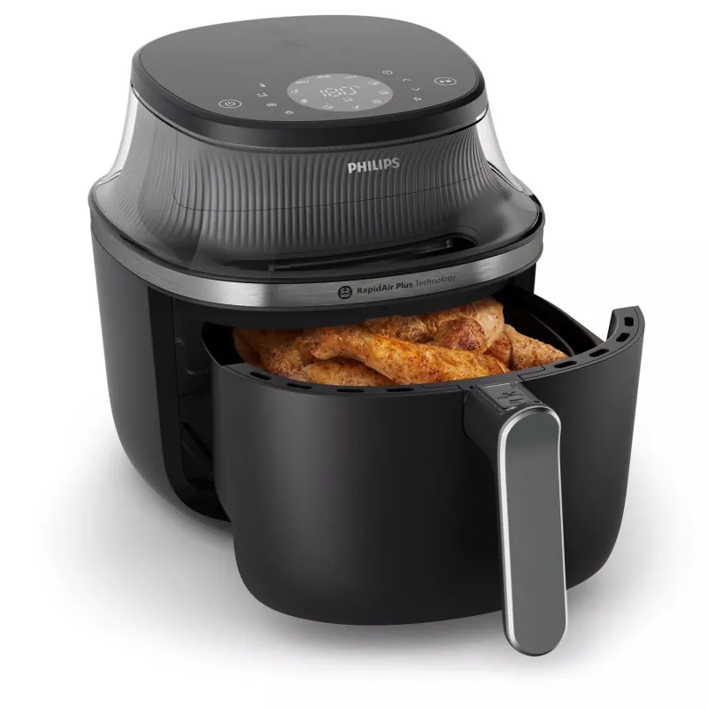 Philips 3000 series NA331/00 Fritadeira individual 6,2 L aparelho de bancada 1700 W fritadeira de ar quente preto, prateado