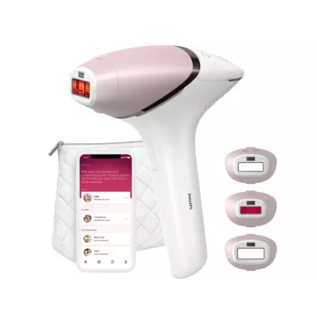 Aparelho de remoção de pelos por IPL Philips Lumea 9000 Series BRI955/01 — SenseIQ, bateria, dourado/branco, perna completa 8,5 min.