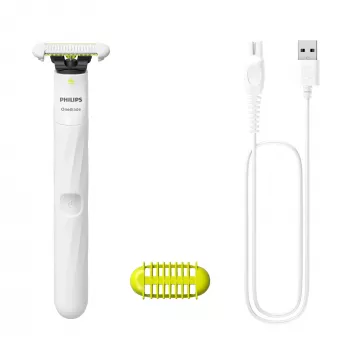 Philips Norelco OneBlade OneBlade QP1924/22 Intimate, bateria integrada, húmido e seco, branco