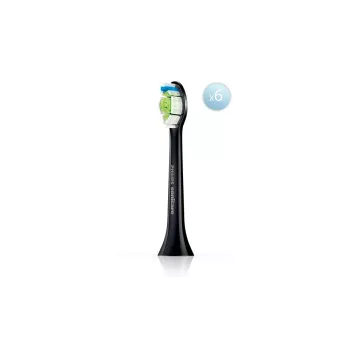 Cabeças de escova de dentes de substituição Philips HX6066/88 Optimal White, pack de 6, preto, intervalo de substituição de 3 meses