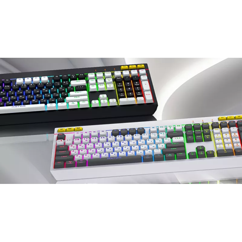 Teclado gaming HATOR Icefall USB QWERTY US English preto RGB LED