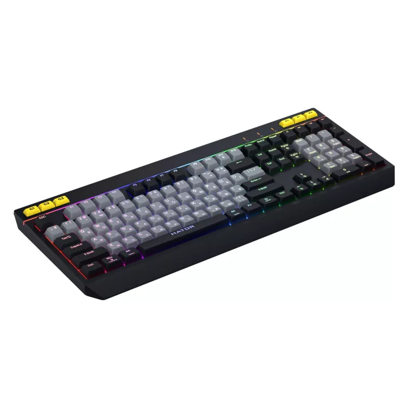 Teclado gaming HATOR Icefall USB QWERTY US English preto RGB LED