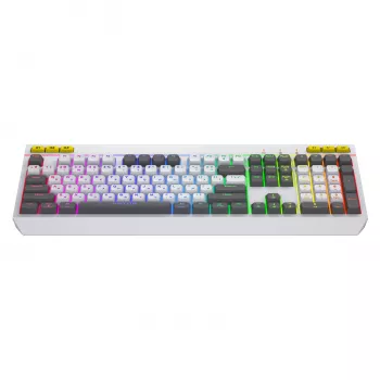 Teclado gaming HATOR Icefall USB QWERTY US English branco tamanho completo RGB LED