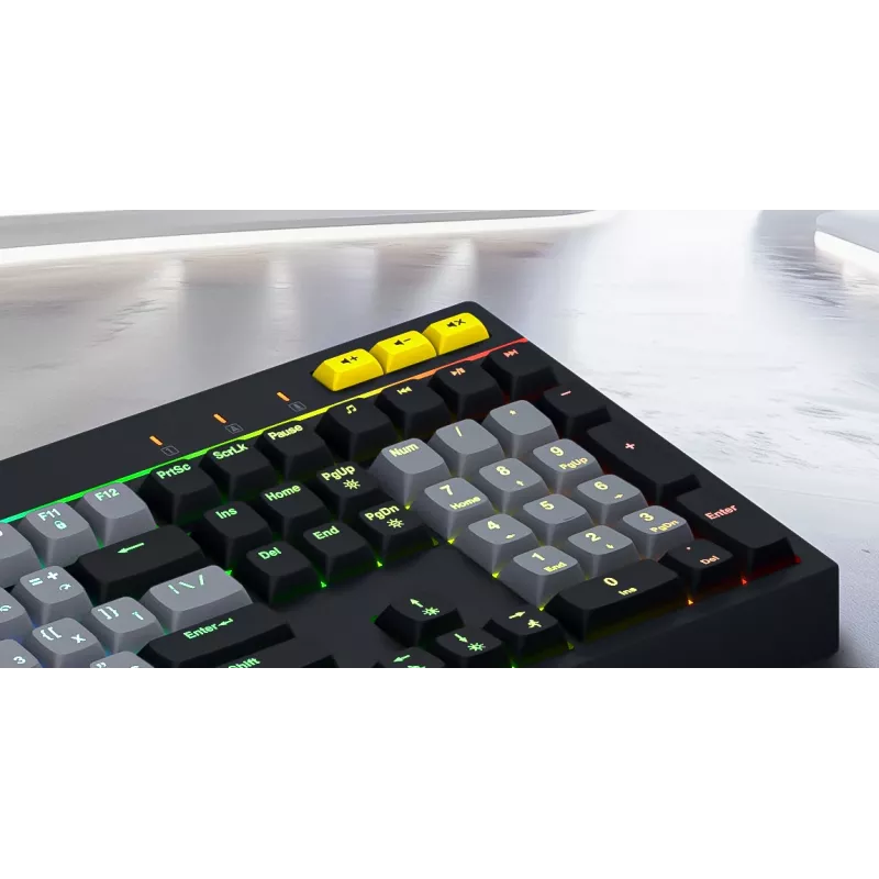 Teclado gaming HATOR Icefall USB QWERTY US English branco tamanho completo RGB LED