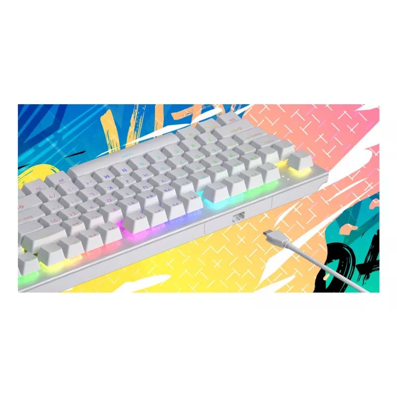Teclado gaming HATOR Gravity X TKL USB QWERTY US English branco
