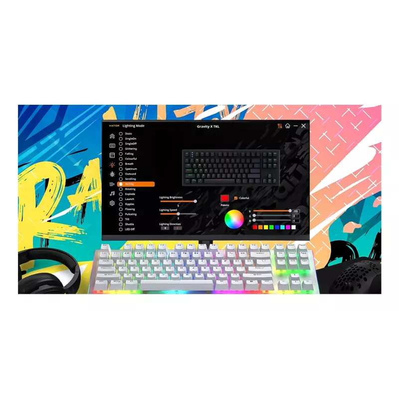 Teclado gaming HATOR Gravity X TKL USB QWERTY US English branco