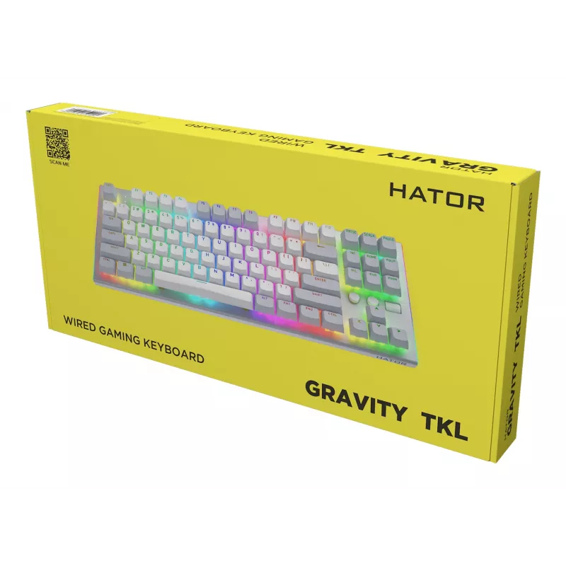 Teclado gaming HATOR Gravity TKL USB QWERTY US English branco