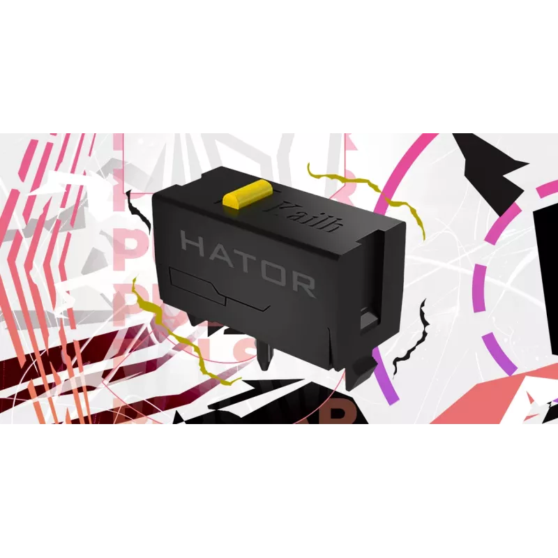 Rato HATOR Pulsar 3 ótico amarelo 12000 DPI 6 botões branco