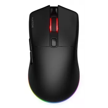 HATOR Pulsar 3 Wireless, preto - switches óticos amarelos 100M PixArt PMW 3311 (HTM630)