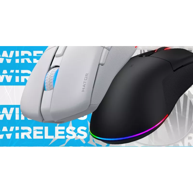 HATOR Pulsar 3 Wireless, preto - switches óticos amarelos 100M PixArt PMW 3311 (HTM630)