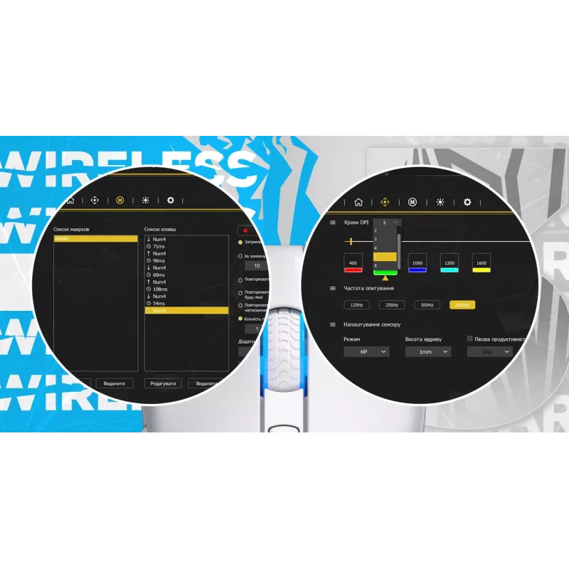 HATOR Pulsar 3 Wireless, preto - switches óticos amarelos 100M PixArt PMW 3311 (HTM630)
