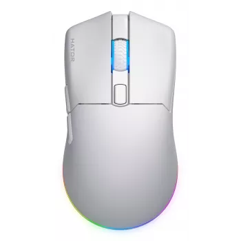 HATOR Pulsar 3 Wireless, branco - switches óticos amarelos 100M PixArt PMW 3311 (HTM631)