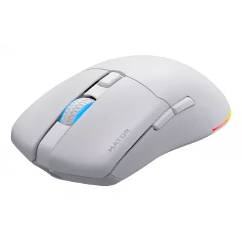 HATOR Pulsar 3 Wireless, branco - switches óticos amarelos 100M PixArt PMW 3311 (HTM631)
