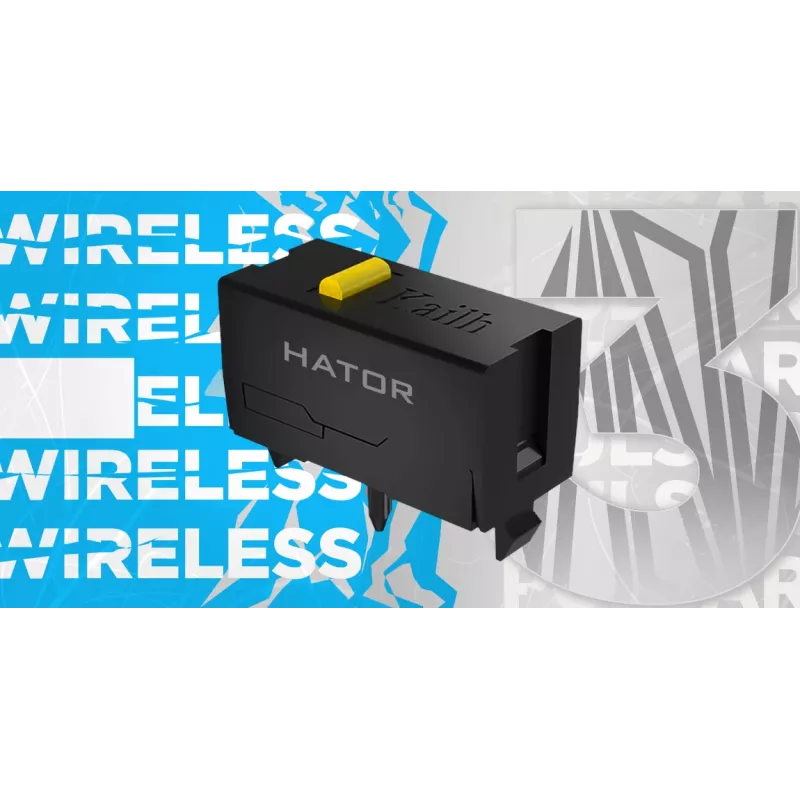 HATOR Pulsar 3 Wireless, branco - switches óticos amarelos 100M PixArt PMW 3311 (HTM631)
