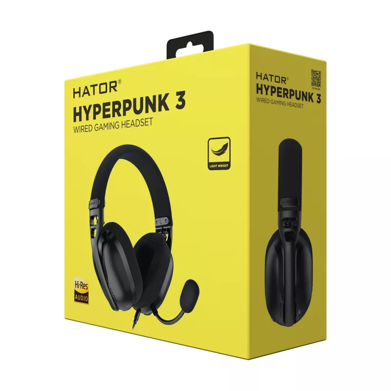 Headset HATOR Hyperpunk 3 USB com fios In-Ear gaming USB Type-C / USB Type-A preto