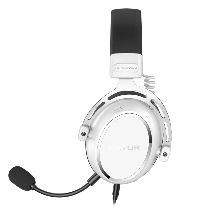 Headset HATOR HYPERGANG 3 Hi-Res com fios de arco gaming USB Type-C / USB Type-A branco