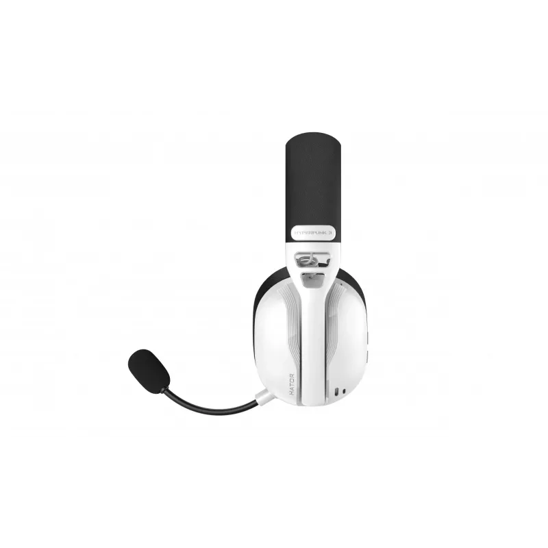Headset HATOR Hyperpunk 3 sem fios com fios e sem fios de arco gaming USB Type-C / USB Type-A Bluetooth branco