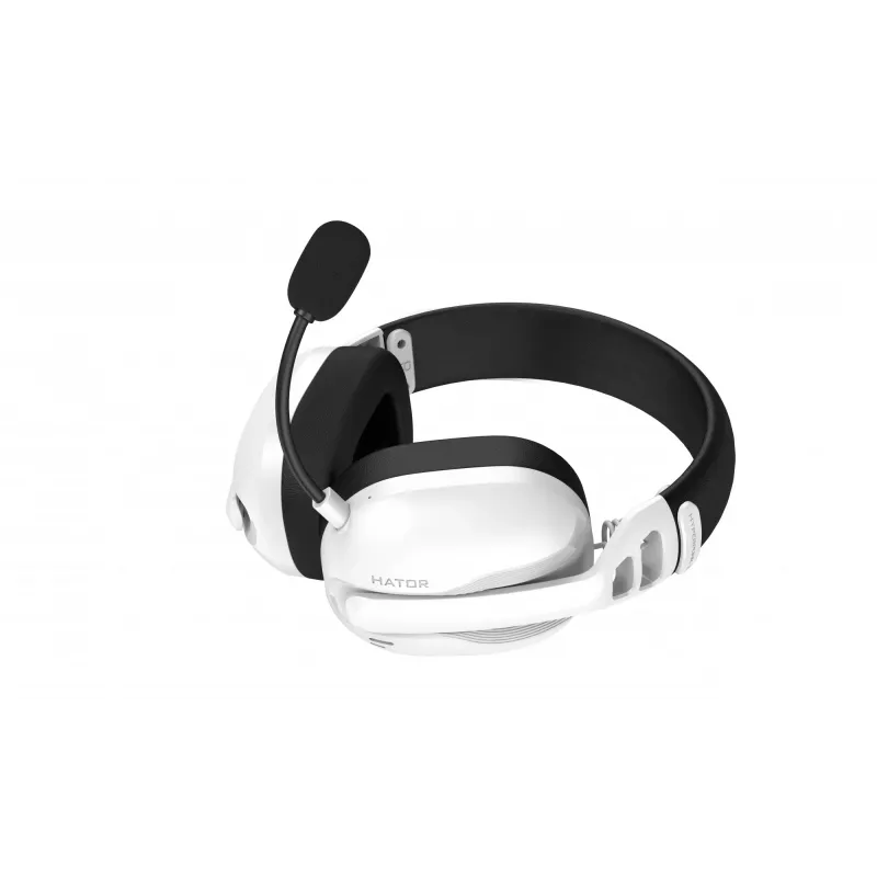 Headset HATOR Hyperpunk 3 sem fios com fios e sem fios de arco gaming USB Type-C / USB Type-A Bluetooth branco