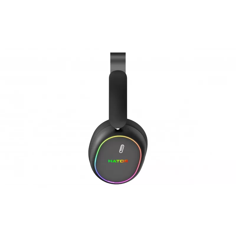 Headset HATOR Phoenix 2 sem fios com fios e sem fios de arco gaming USB Type-C / USB Type-A Bluetooth preto