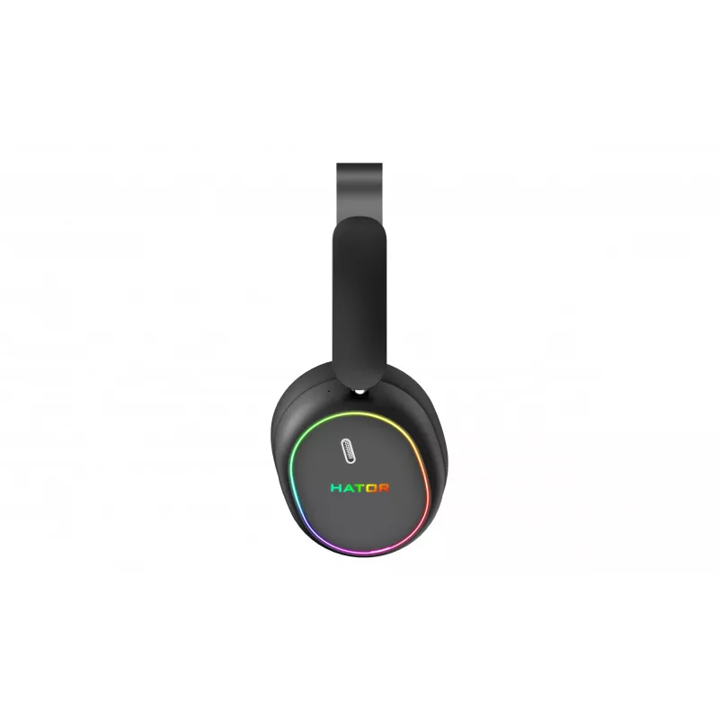 Headset HATOR Phoenix 2 sem fios com fios e sem fios de arco gaming USB Type-C / USB Type-A Bluetooth preto