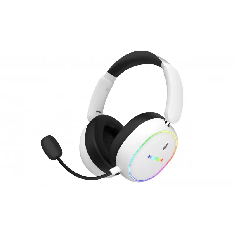 Headset HATOR Phoenix 2 sem fios com fios e sem fios de arco gaming USB Type-C / USB Type-A Bluetooth branco