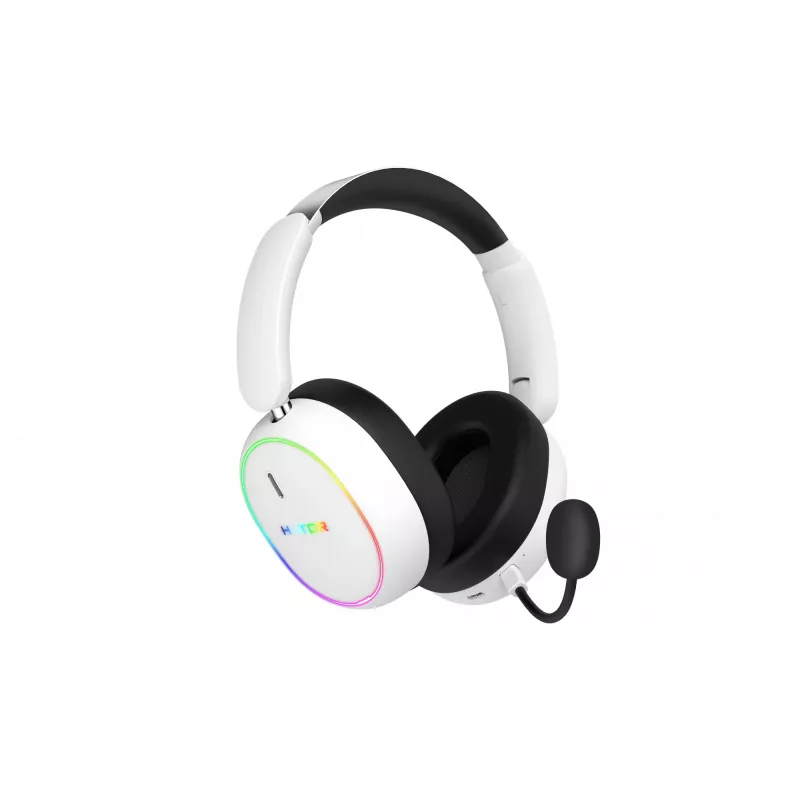 Headset HATOR Phoenix 2 sem fios com fios e sem fios de arco gaming USB Type-C / USB Type-A Bluetooth branco