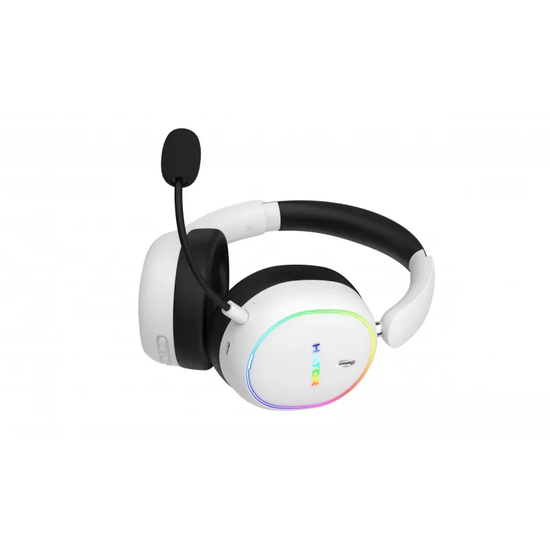 Headset HATOR Phoenix 2 sem fios com fios e sem fios de arco gaming USB Type-C / USB Type-A Bluetooth branco