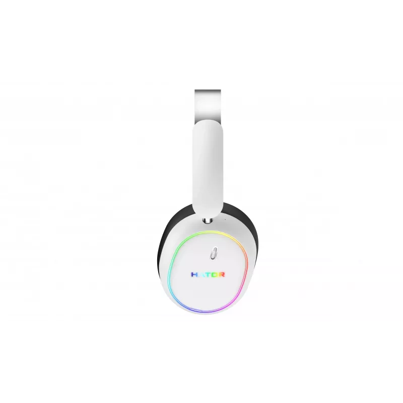 Headset HATOR Phoenix 2 sem fios com fios e sem fios de arco gaming USB Type-C / USB Type-A Bluetooth branco