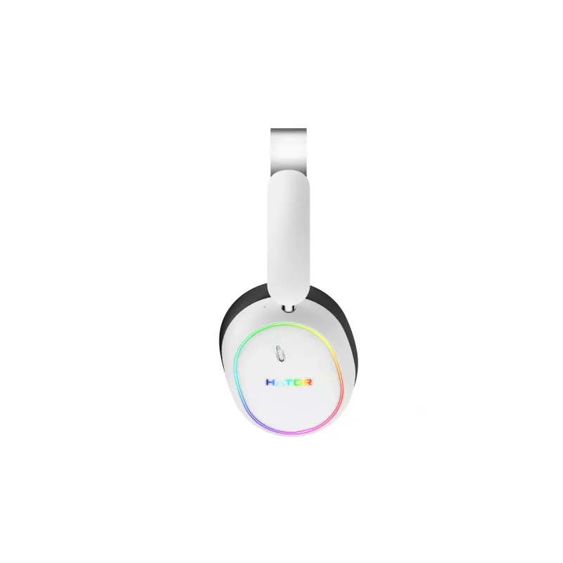 Headset HATOR Phoenix 2 sem fios com fios e sem fios de arco gaming USB Type-C / USB Type-A Bluetooth branco