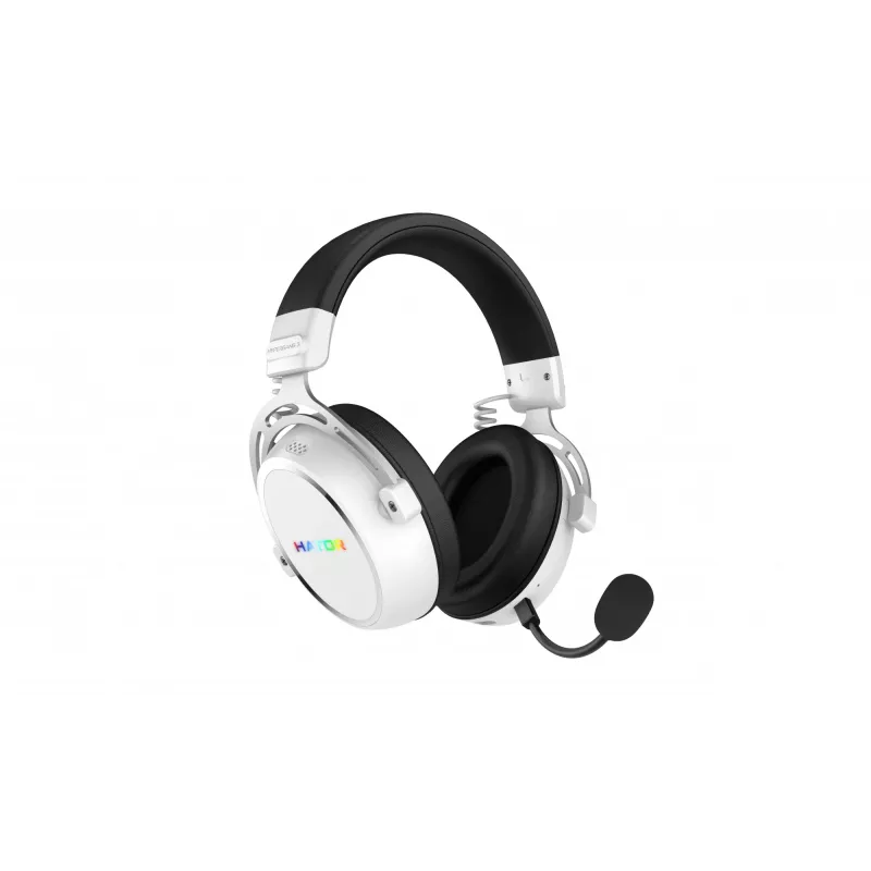 Headset HATOR Hypergang 3 sem fios de arco gaming USB Type-C / USB Type-A Bluetooth branco