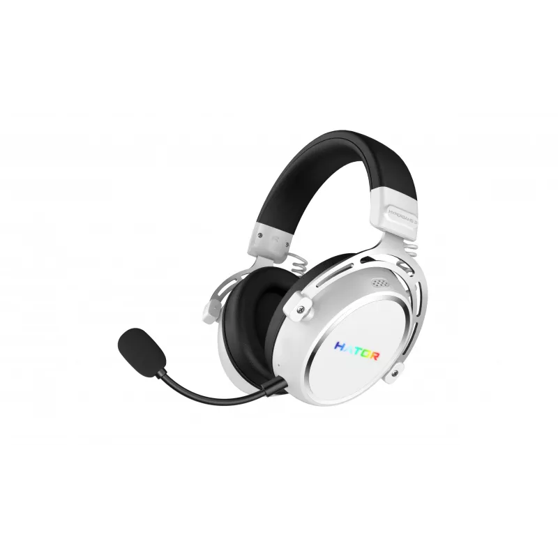 Headset HATOR Hypergang 3 sem fios de arco gaming USB Type-C / USB Type-A Bluetooth branco
