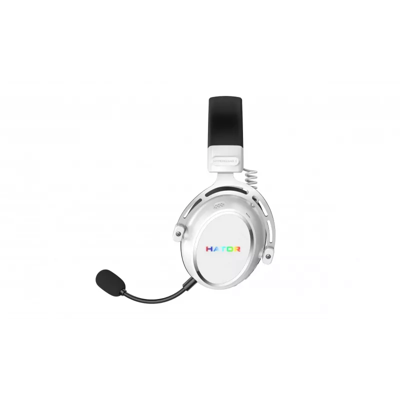 Headset HATOR Hypergang 3 sem fios de arco gaming USB Type-C / USB Type-A Bluetooth branco
