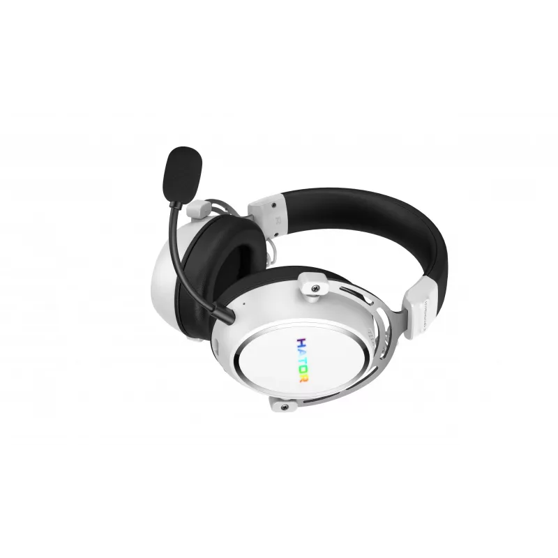 Headset HATOR Hypergang 3 sem fios de arco gaming USB Type-C / USB Type-A Bluetooth branco