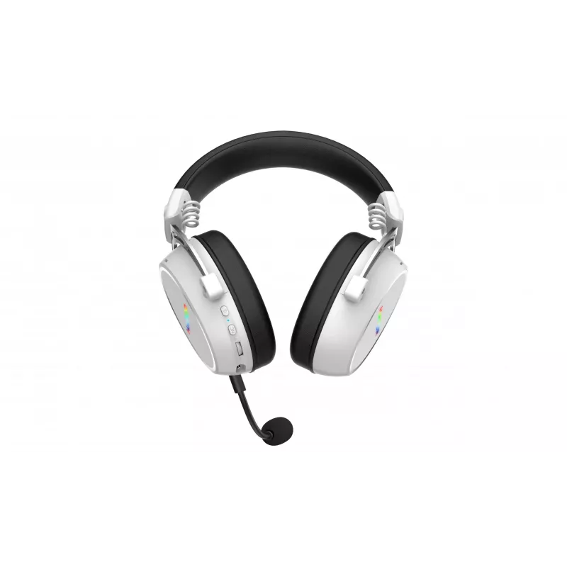 Headset HATOR Hypergang 3 sem fios de arco gaming USB Type-C / USB Type-A Bluetooth branco