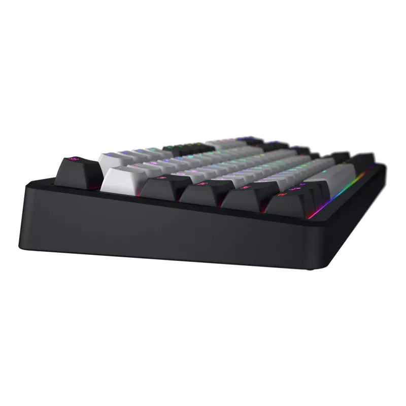 Teclado HATOR Rockfall 3 TKL Wireless, preto, QMK/VIA, perfil OMA teclas branco-preto - switches mecânicos lineares hotswap - US - layout ANSI (HTK850)
