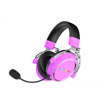 Headset HATOR Hypergang 3 sem fios de arco gaming USB Type-C / USB Type-A Bluetooth violeta