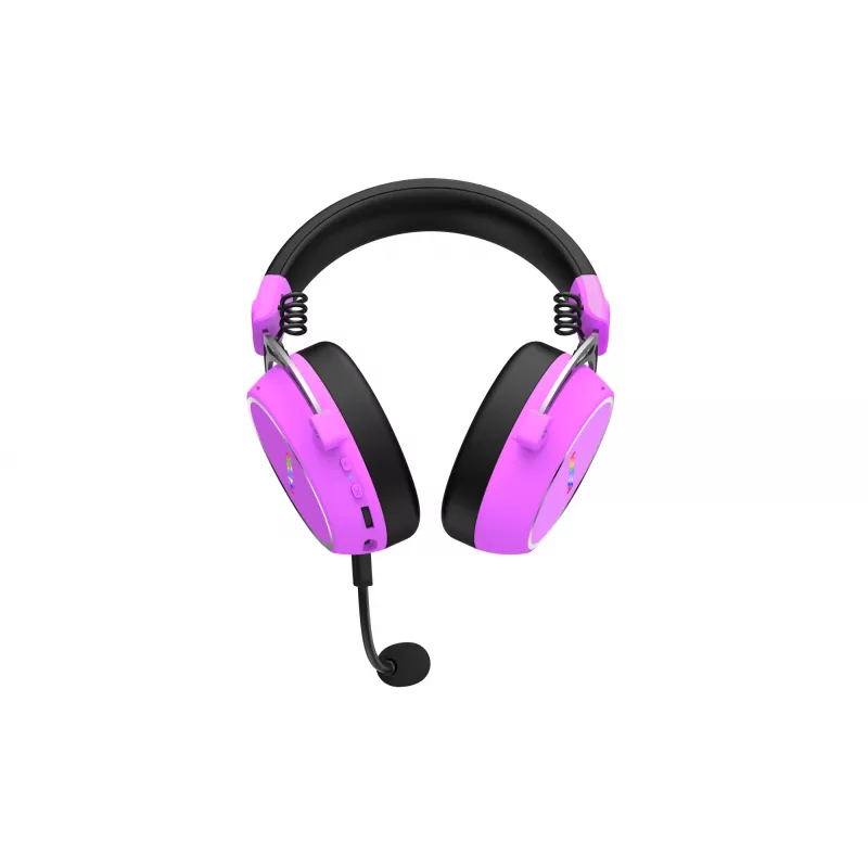 Headset HATOR Hypergang 3 sem fios de arco gaming USB Type-C / USB Type-A Bluetooth violeta