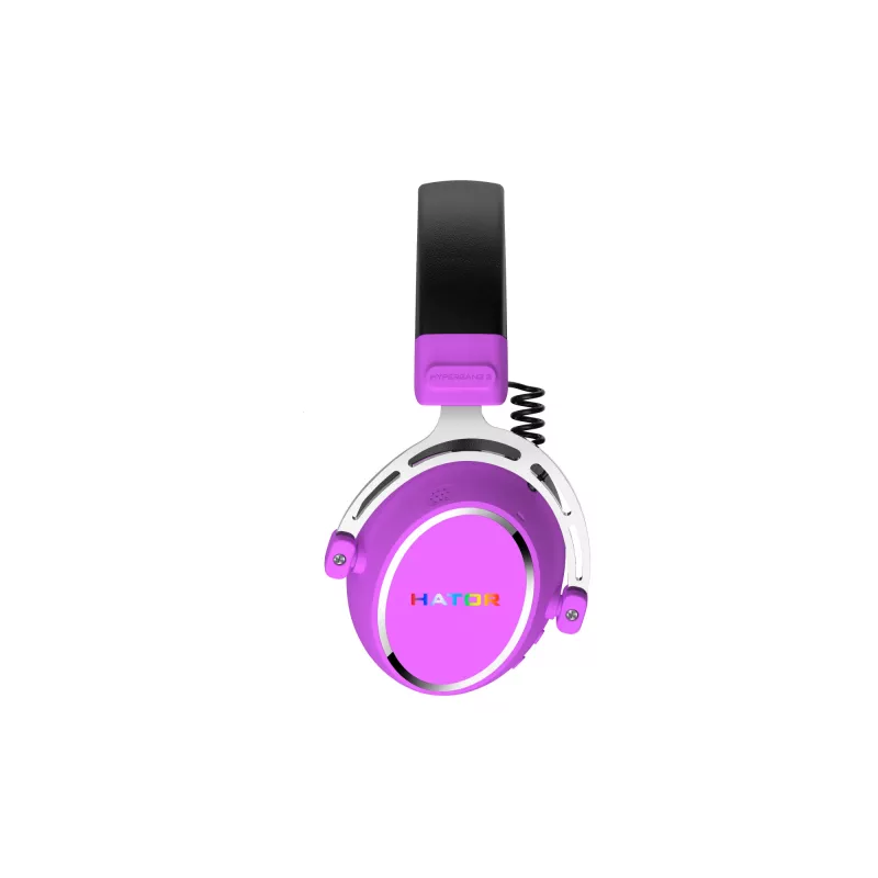 Headset HATOR Hypergang 3 sem fios de arco gaming USB Type-C / USB Type-A Bluetooth violeta