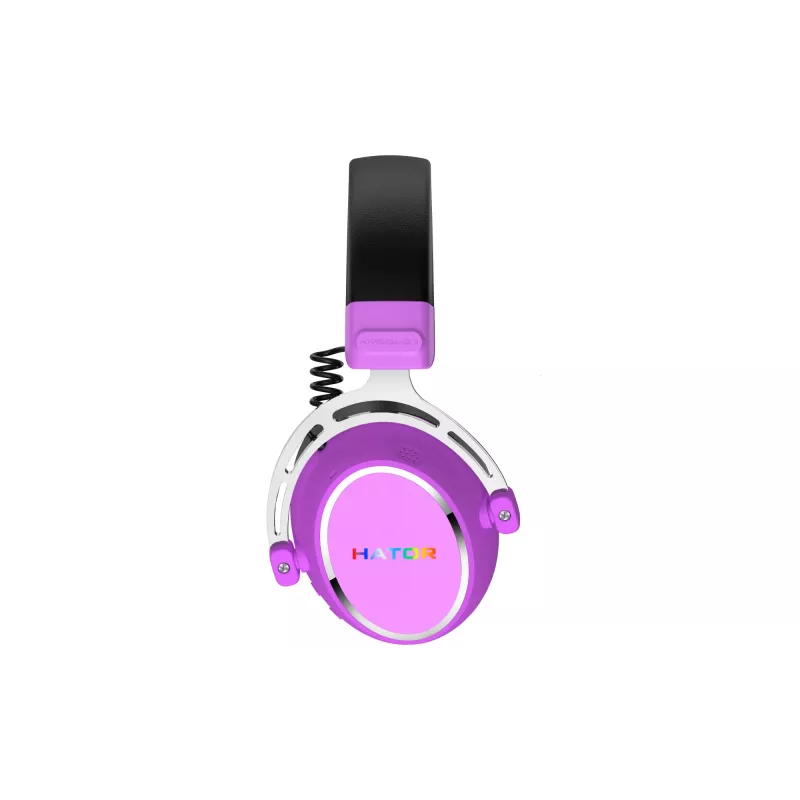 Headset HATOR Hypergang 3 sem fios de arco gaming USB Type-C / USB Type-A Bluetooth violeta