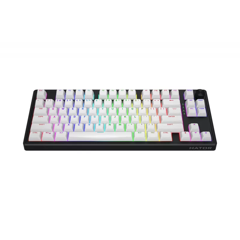 Teclado HATOR Skyfall Wireless 80 gaming USB + RF Wireless + Bluetooth QWERTY US English preto, branco