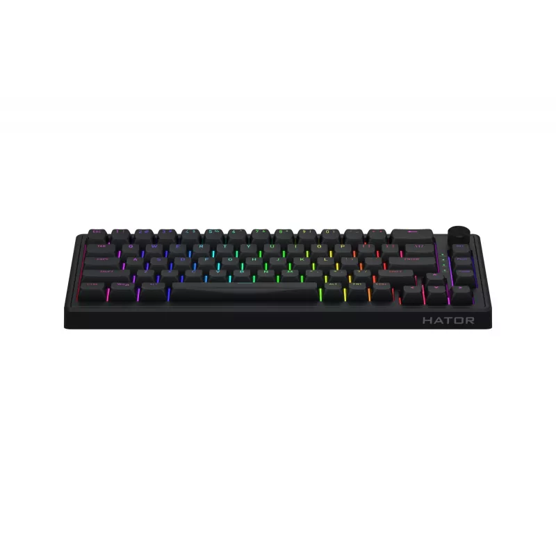 Teclado HATOR Skyfall 65 com fios, Mecânico, USB-C, Aurum Sterling, 70M de toques, RGB, Preto, 790g